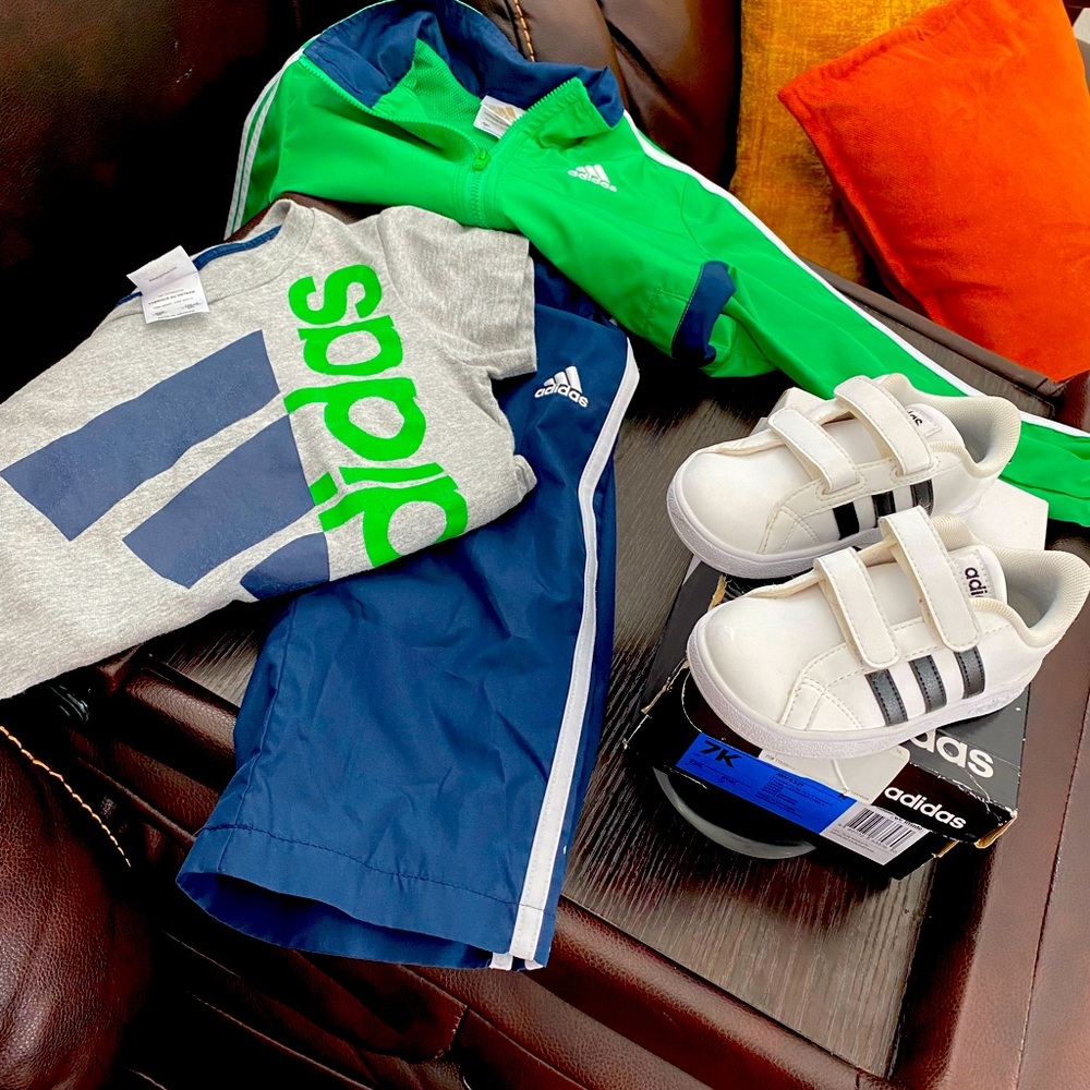 Toddler Adidas Shoes(7c) & 3Piece Outfit (2T)